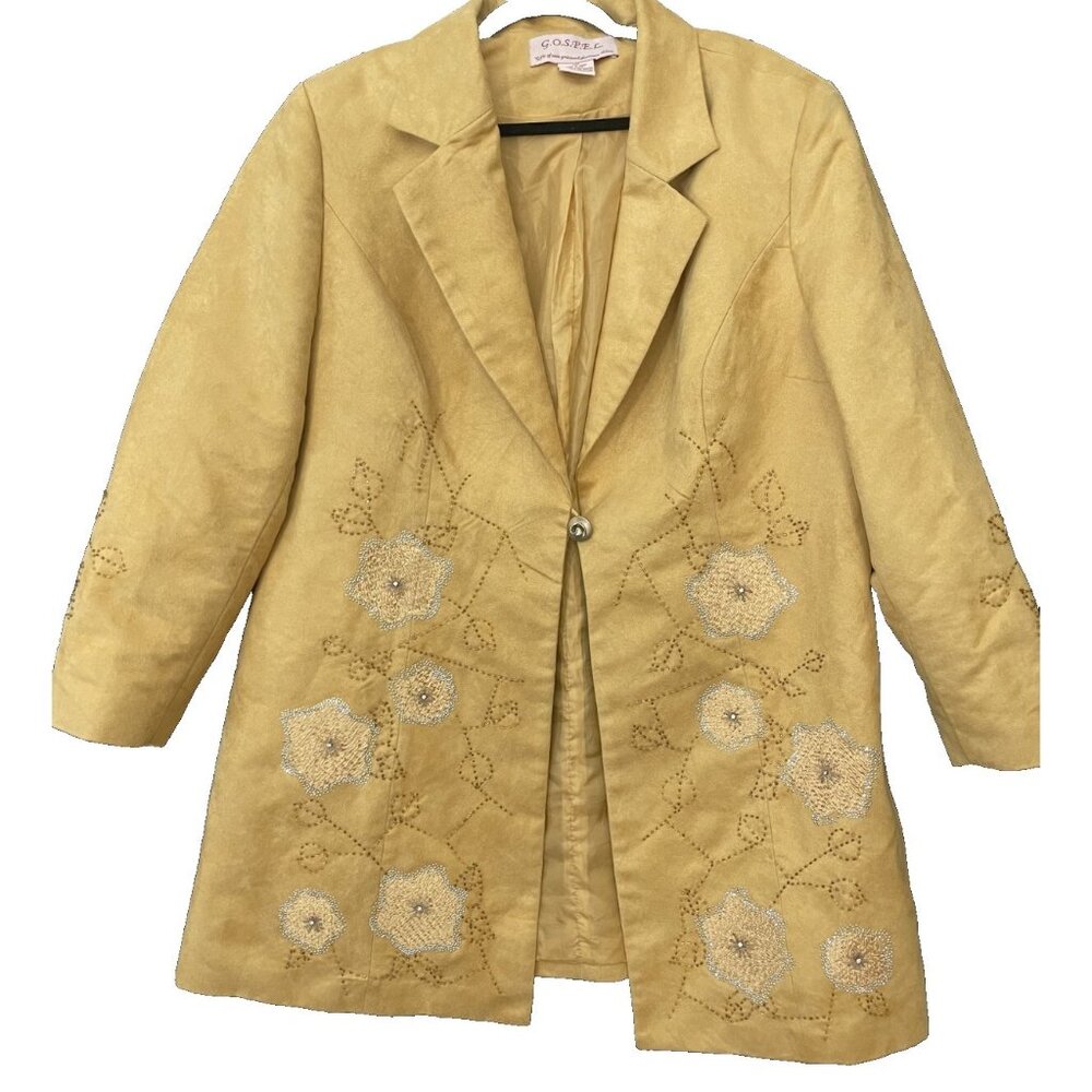 GOSPEL Gifts Of Suits Praise Enlightenment & Love 22W Coat Yellow Embroidered